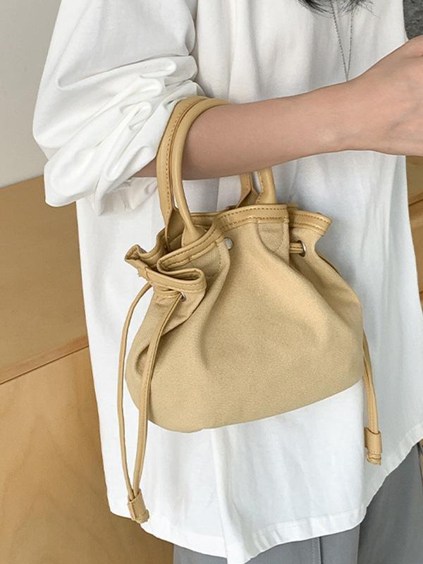 Drawstring Split-Joint Handbags Tote Bags Product Image