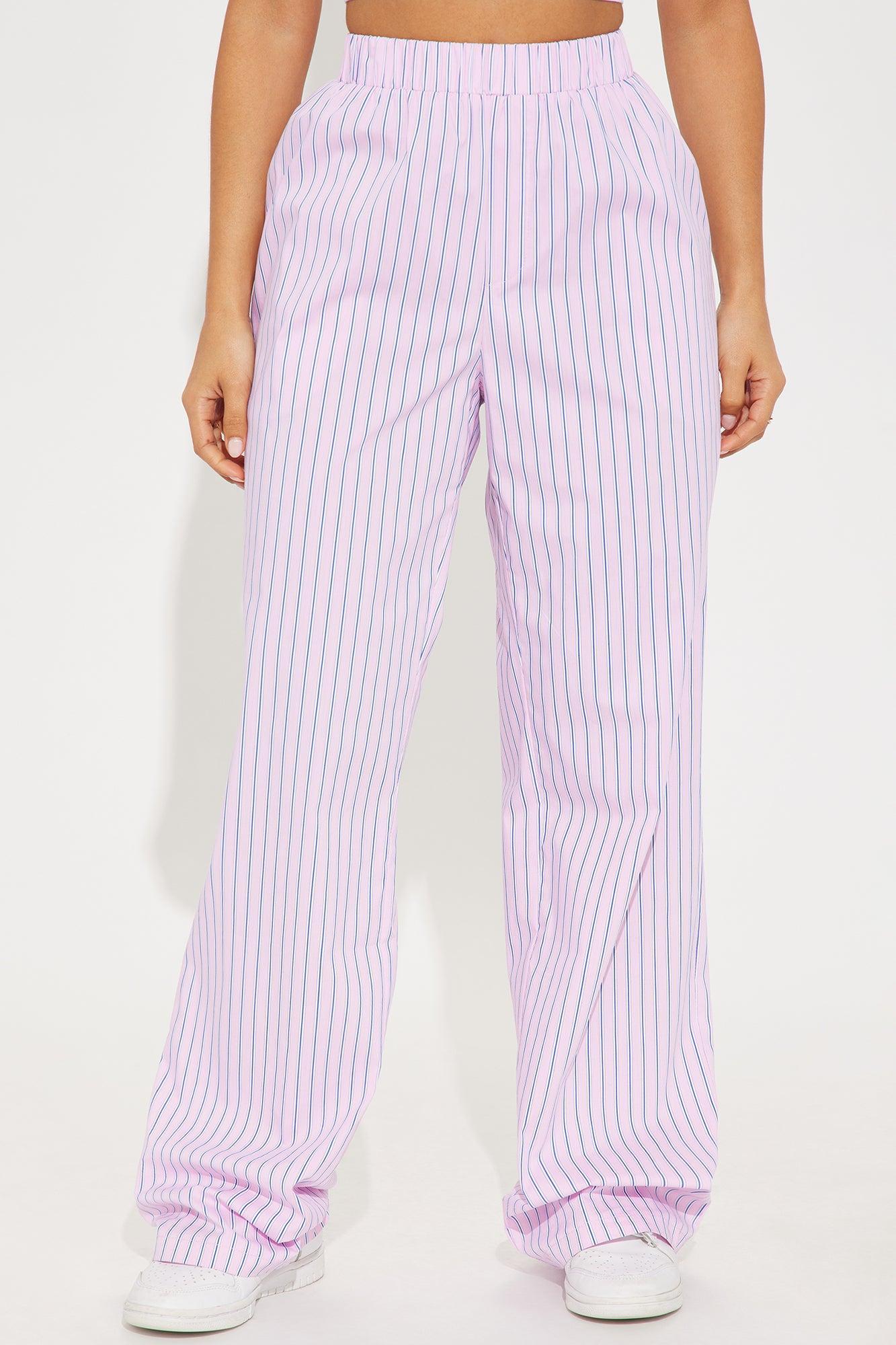 Tina Striped Boxer Pant - Pink Product Image