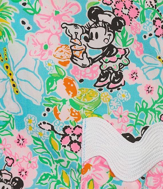 Lilly Pulitzer x Disney Romey Lily Hearts Disney Print Split Neck Sleeveless Ric Rac Shift Romper Product Image
