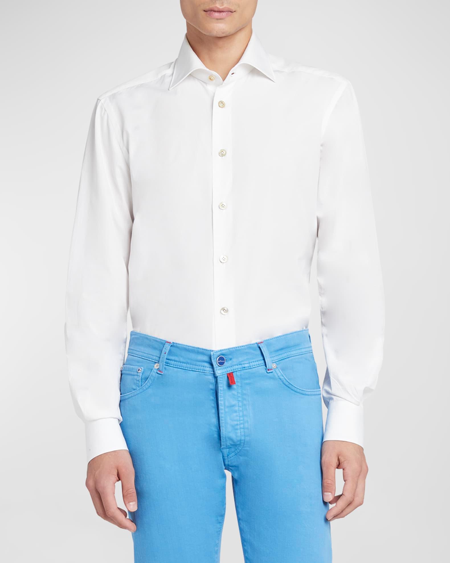 Men's Solid Twill Dress Shirt Product Image
