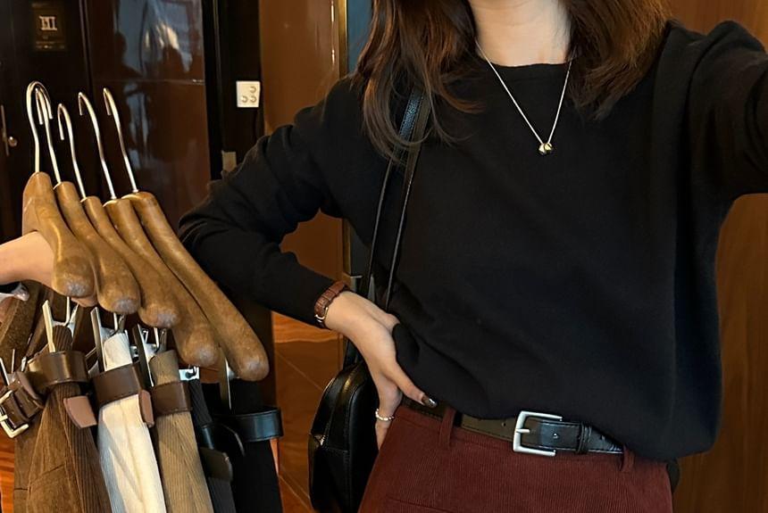 High Waist Corduroy Mini A-Line Skirt Product Image