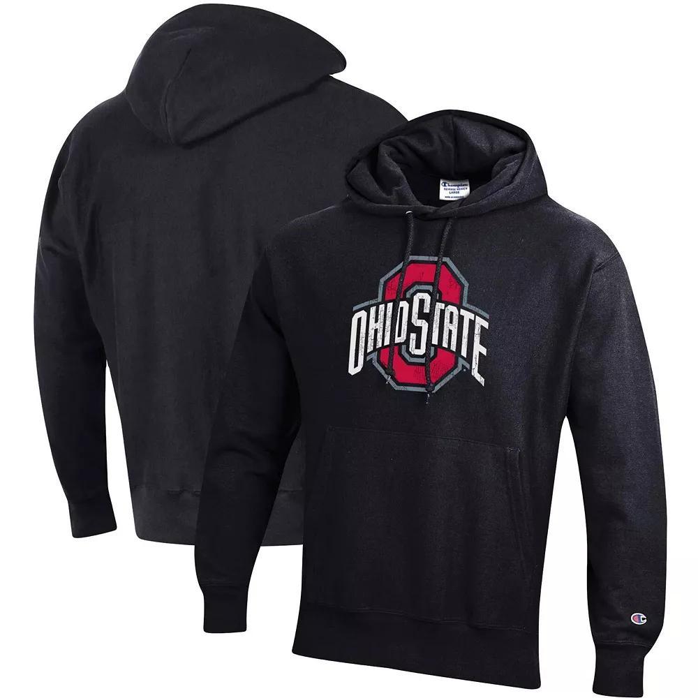 Men's Champion Black Ohio State Buckeyes Vault Logo Reverse Weave Pullover Hoodie, Size: Large Product Image