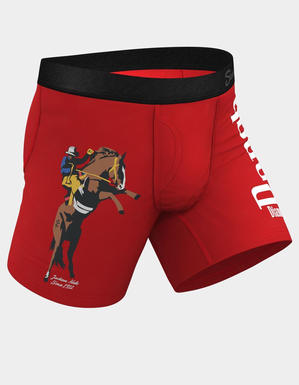 SHINESTY x Diamond Cross Ranch The King Of Wyoming Mens Boxer Briefs - RED Product Image