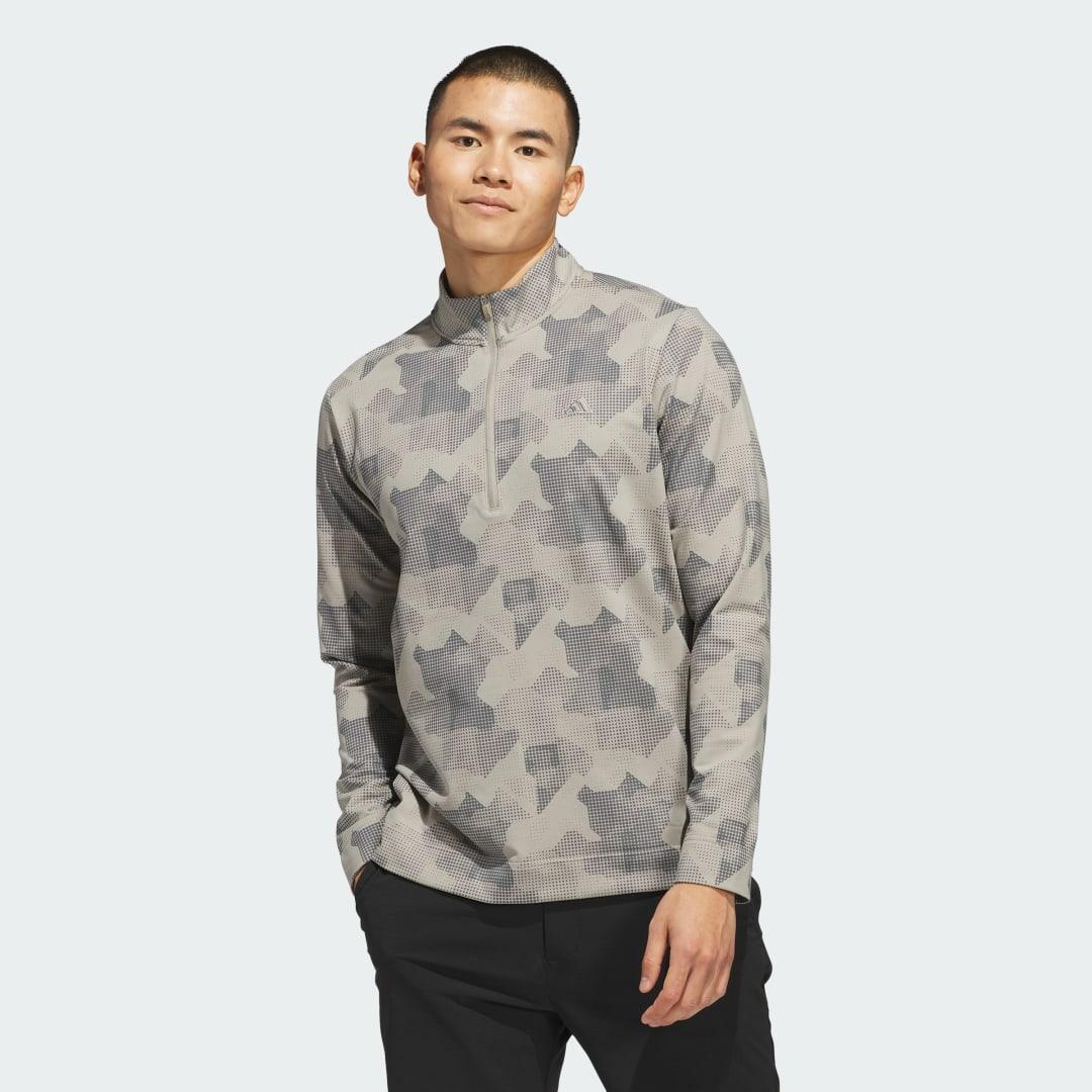 adidas Go-To Printed Quarter-Zip Pullover Aurora Ruby 2XL Mens Product Image