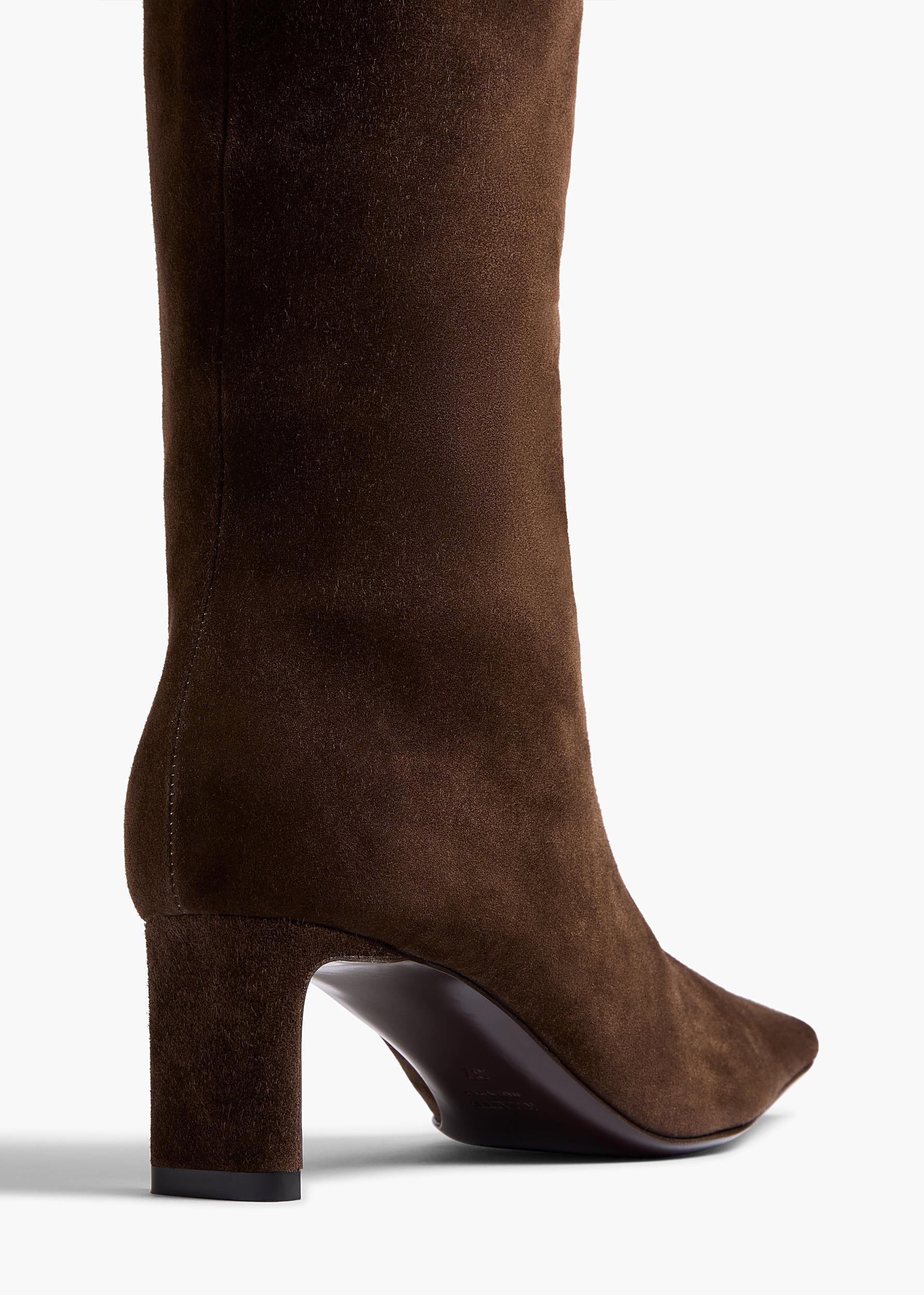 Ona Knee-High Boot in Ebano Suede Product Image