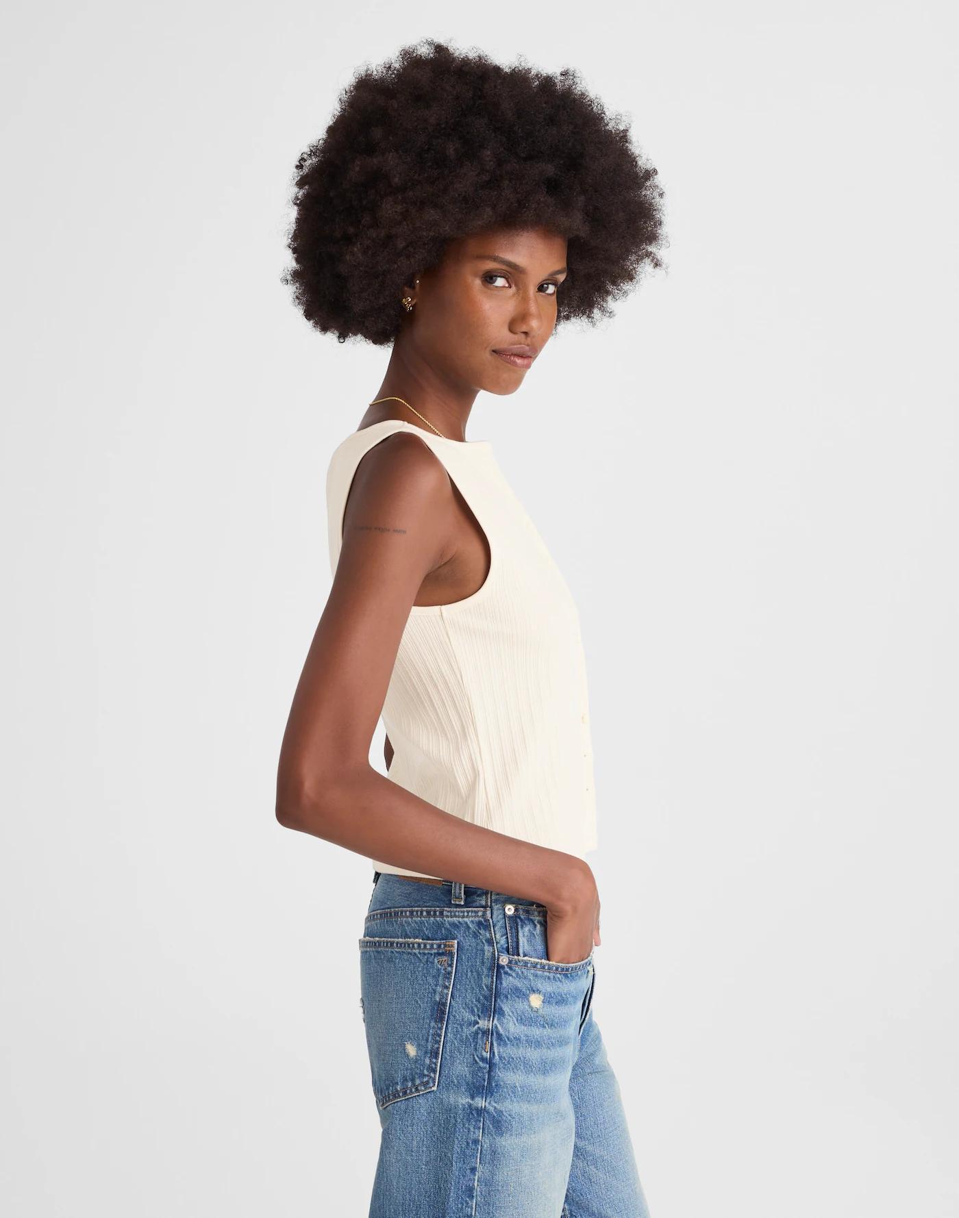Ribbed Crewneck Vest Tank Product Image