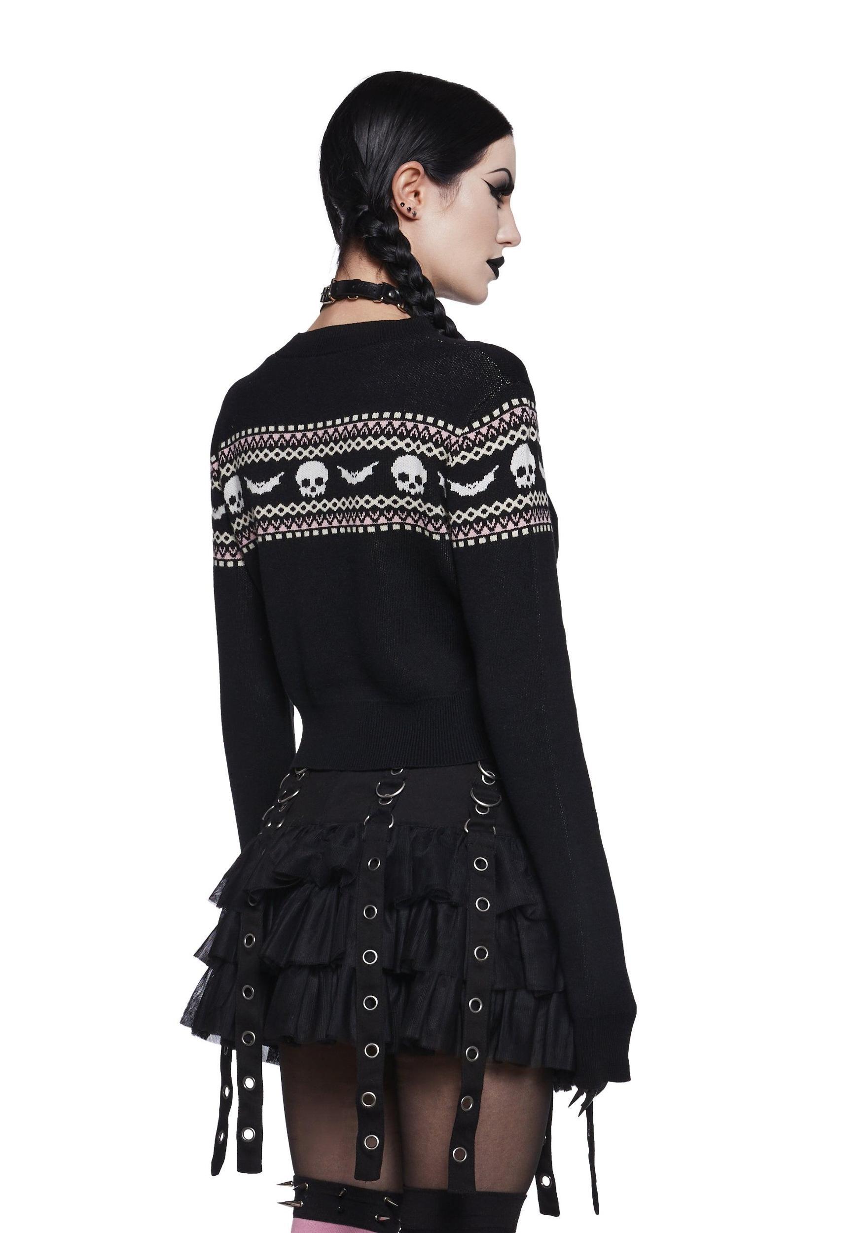 Macabre Wishes Crop Sweater Girls Product Image