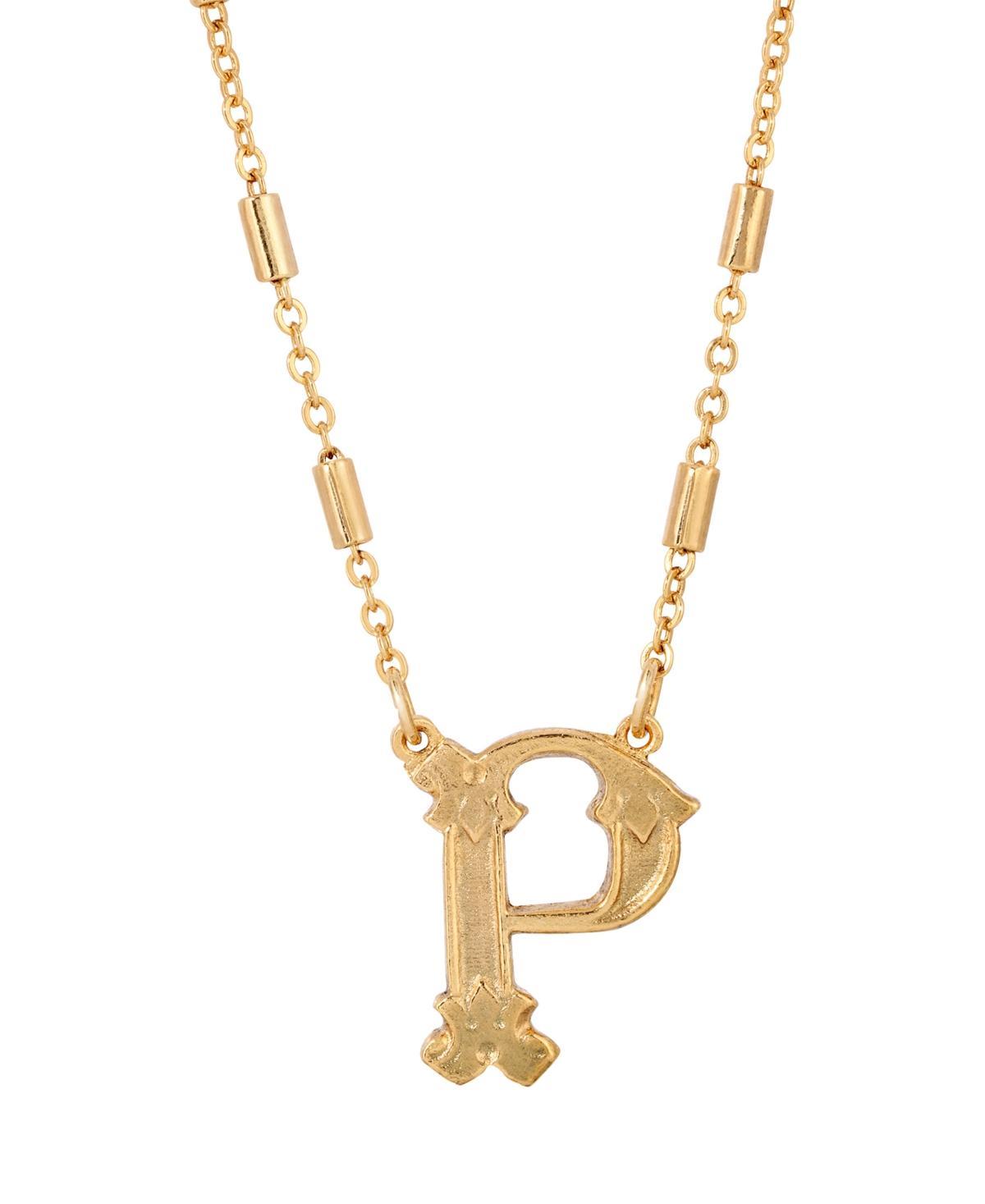 1928 Gold Tone Initial Necklace, Womens, Yellow K Product Image