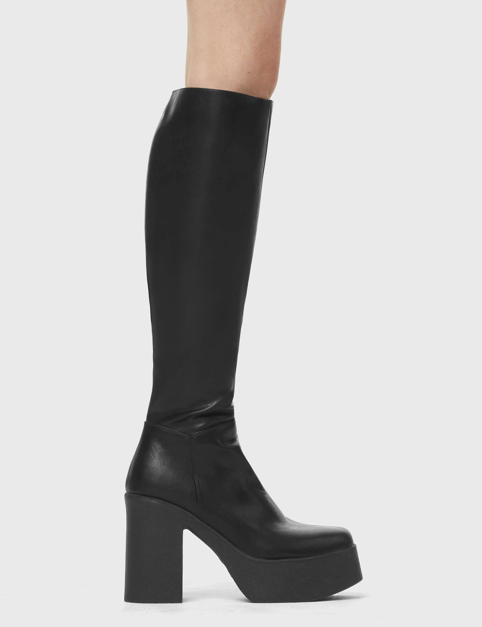 Slick Nicks Wide Calf Platform Knee High Boots Product Image