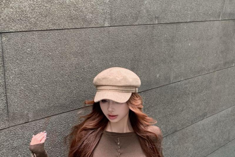 Long Sleeve Crew Neck Plain Ruched Crop Tee / High Waist Plain Glitter Mini Pencil Skirt Product Image