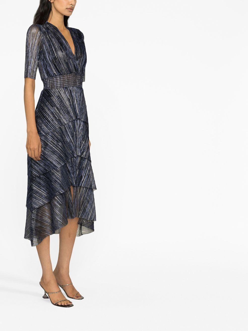 lamé ruffle-detail midi dress Product Image
