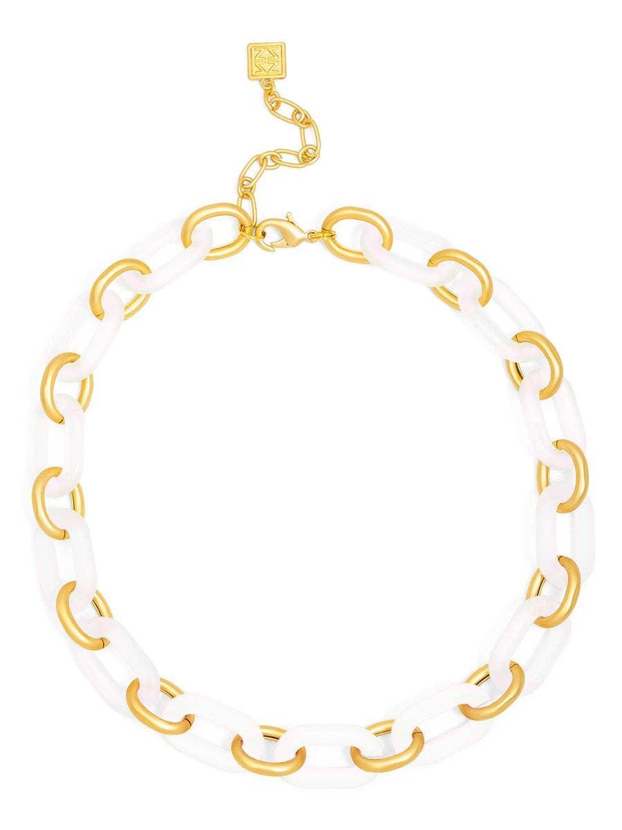 Multi-Color Resin Oval Links Collar Necklaces Product Image