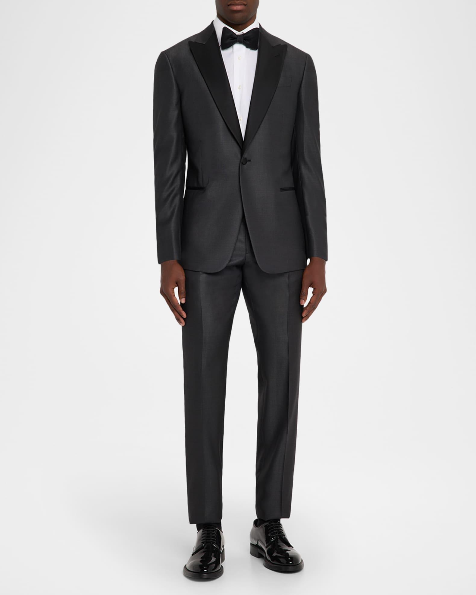 Men's Micro-Dot Silk Peak Lapel Tuxedo Product Image