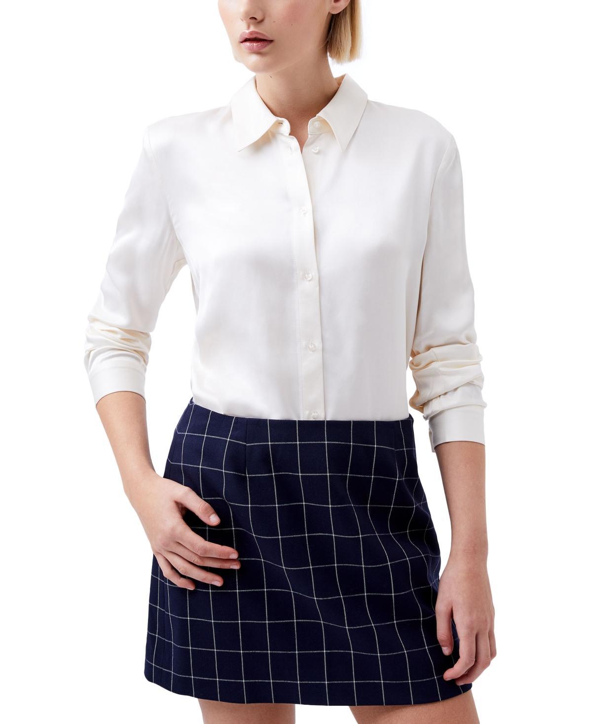 French Connection Womens Ennis Satin Long-Sleeve Shirt Product Image