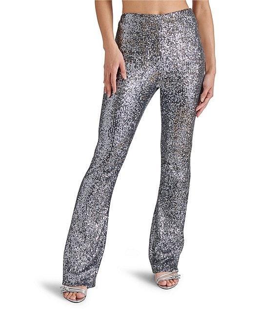 Steve Madden Citrine Stretch Sequin Flare Leg Legging Pants Product Image