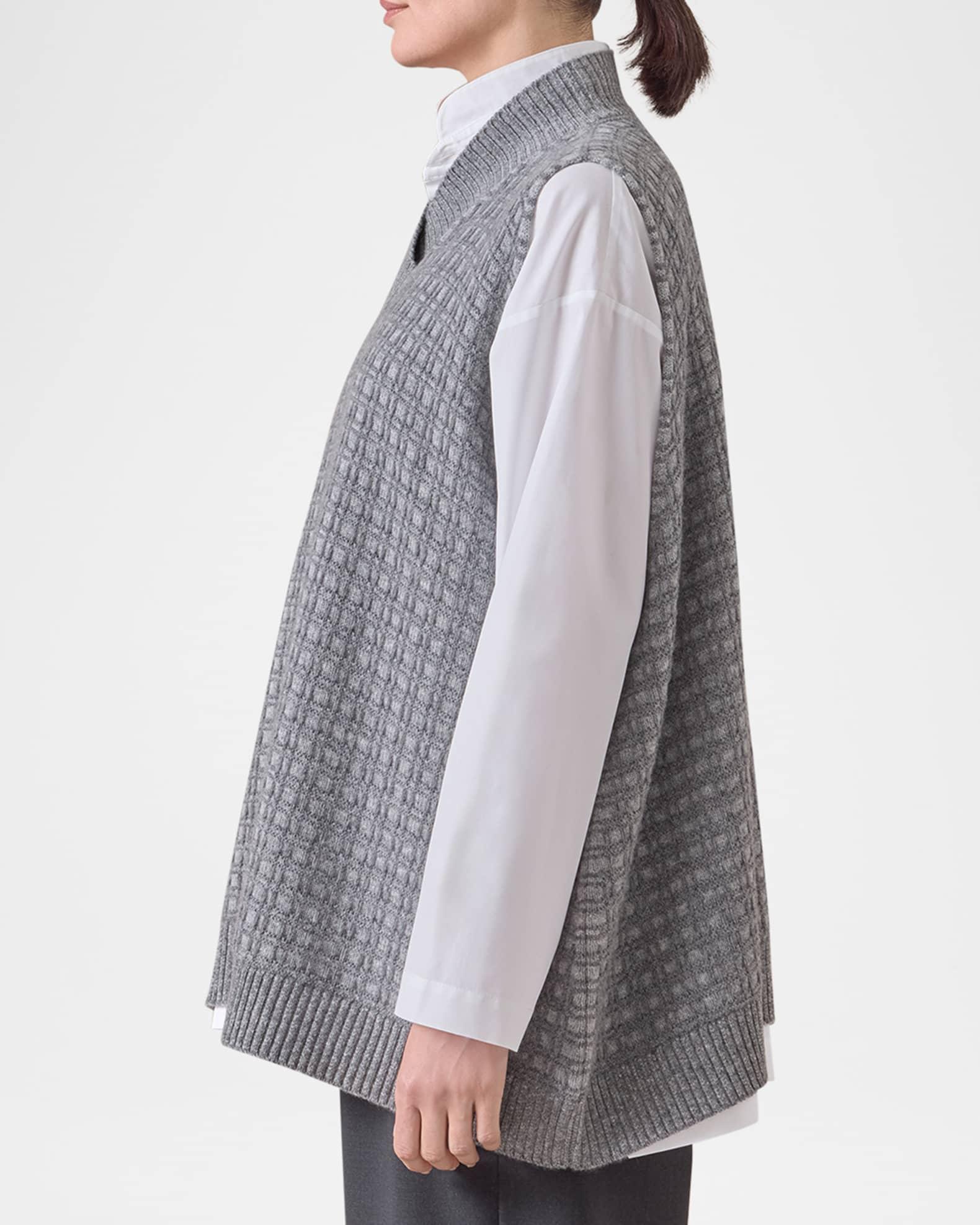 Sleeveless A-Line Crossover V-Neck Sweater (Mid Plus Length) Product Image