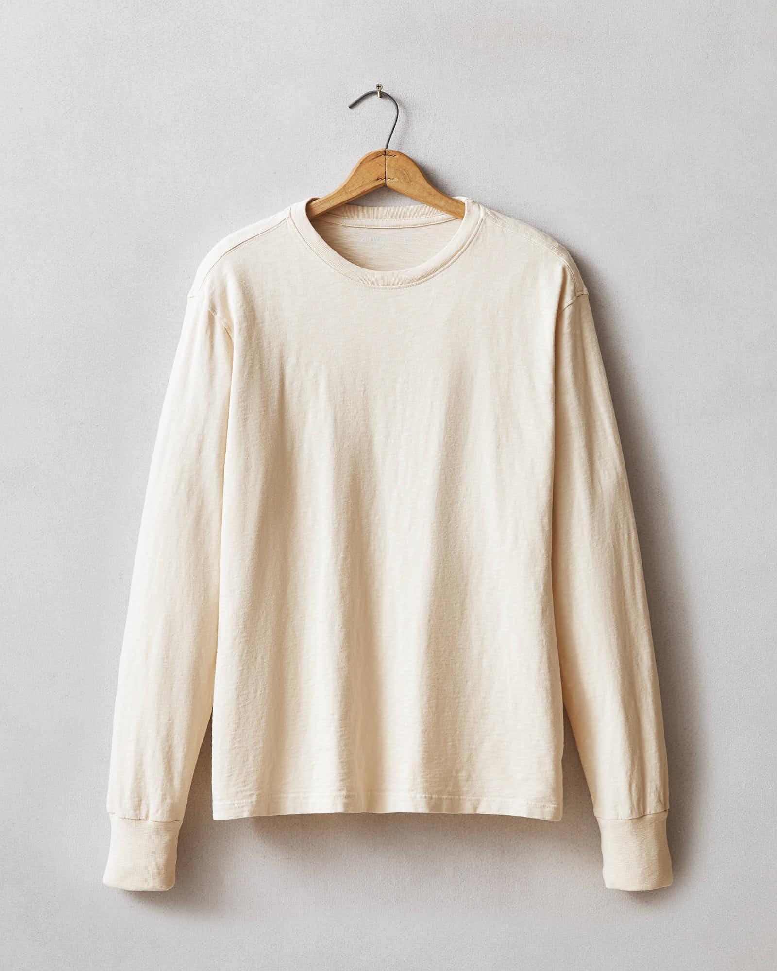 Men's Premium Slub Crew Long Sleeve Tee  - Creme Brulee Male Product Image