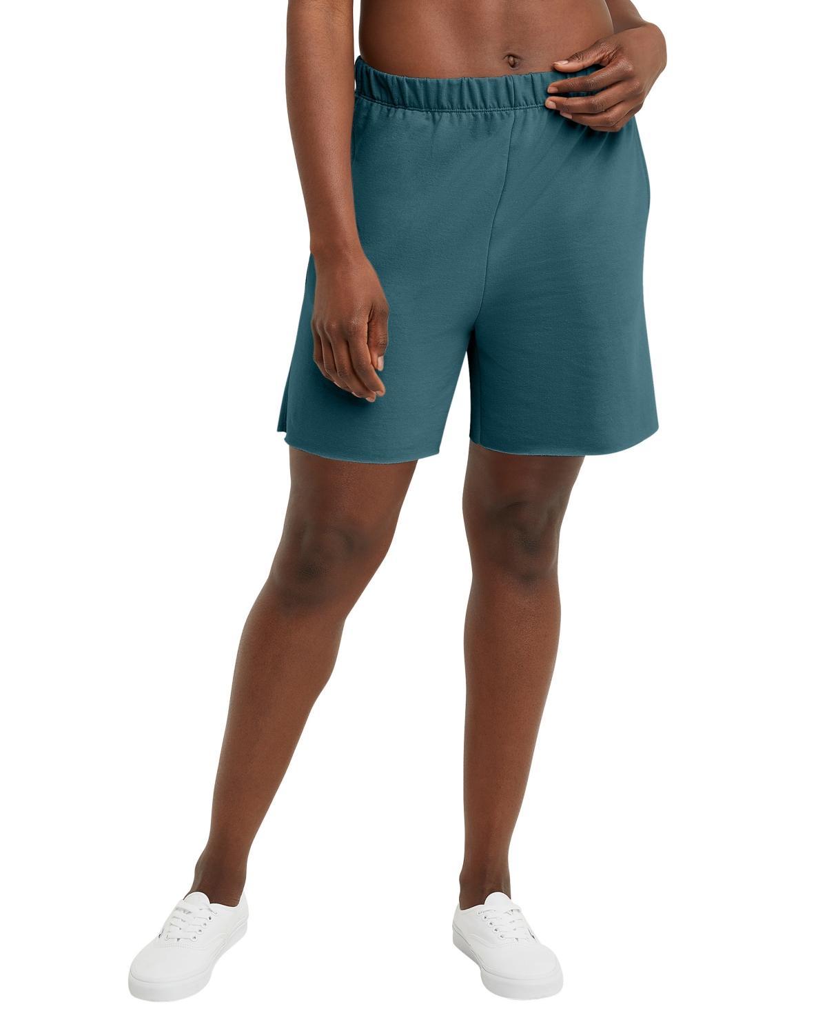 Hanes Originals Womens French Terry Shorts, 5 Concrete Heather 2XL Product Image