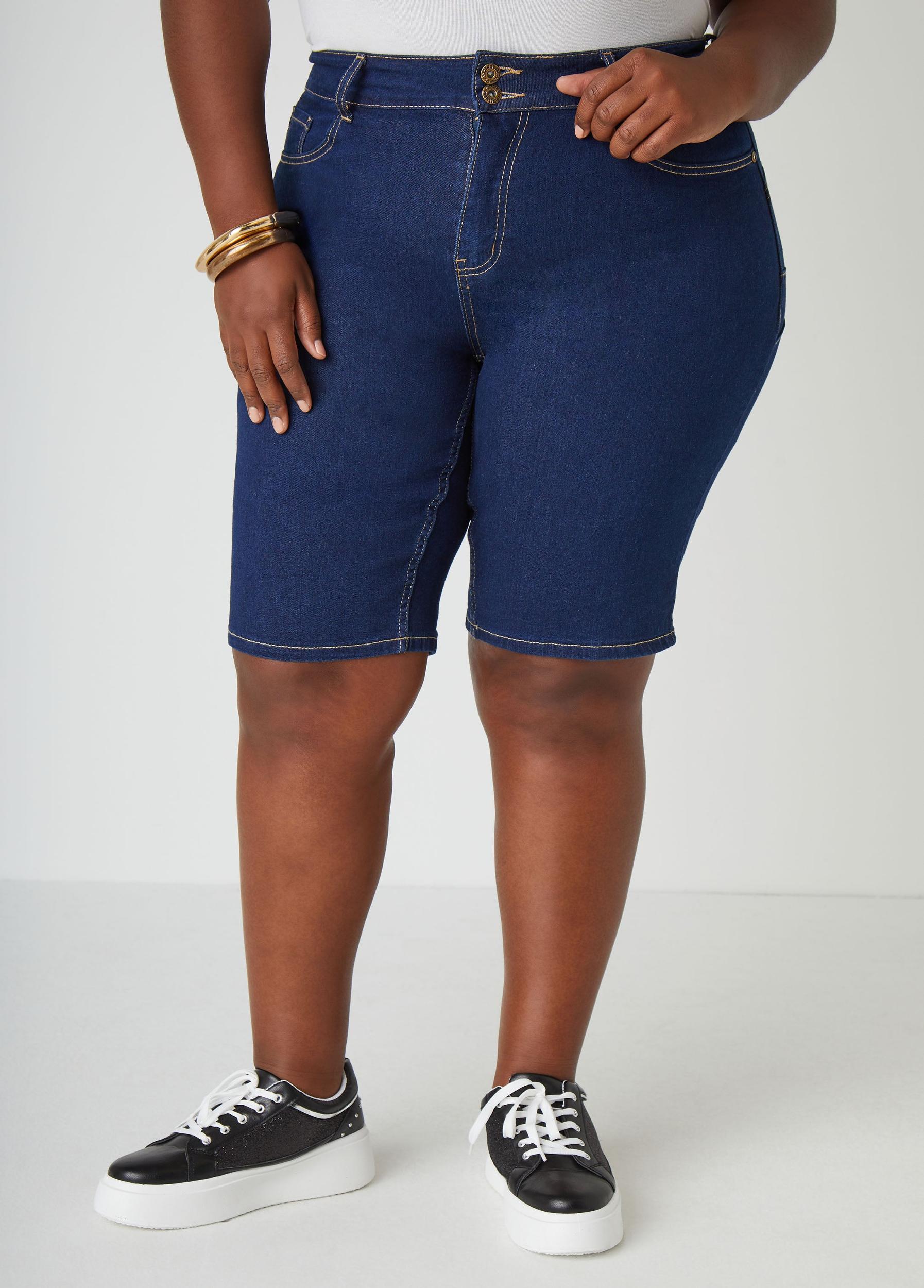 Plus Size Fearless Denim Shorts Ashley Stewart Product Image