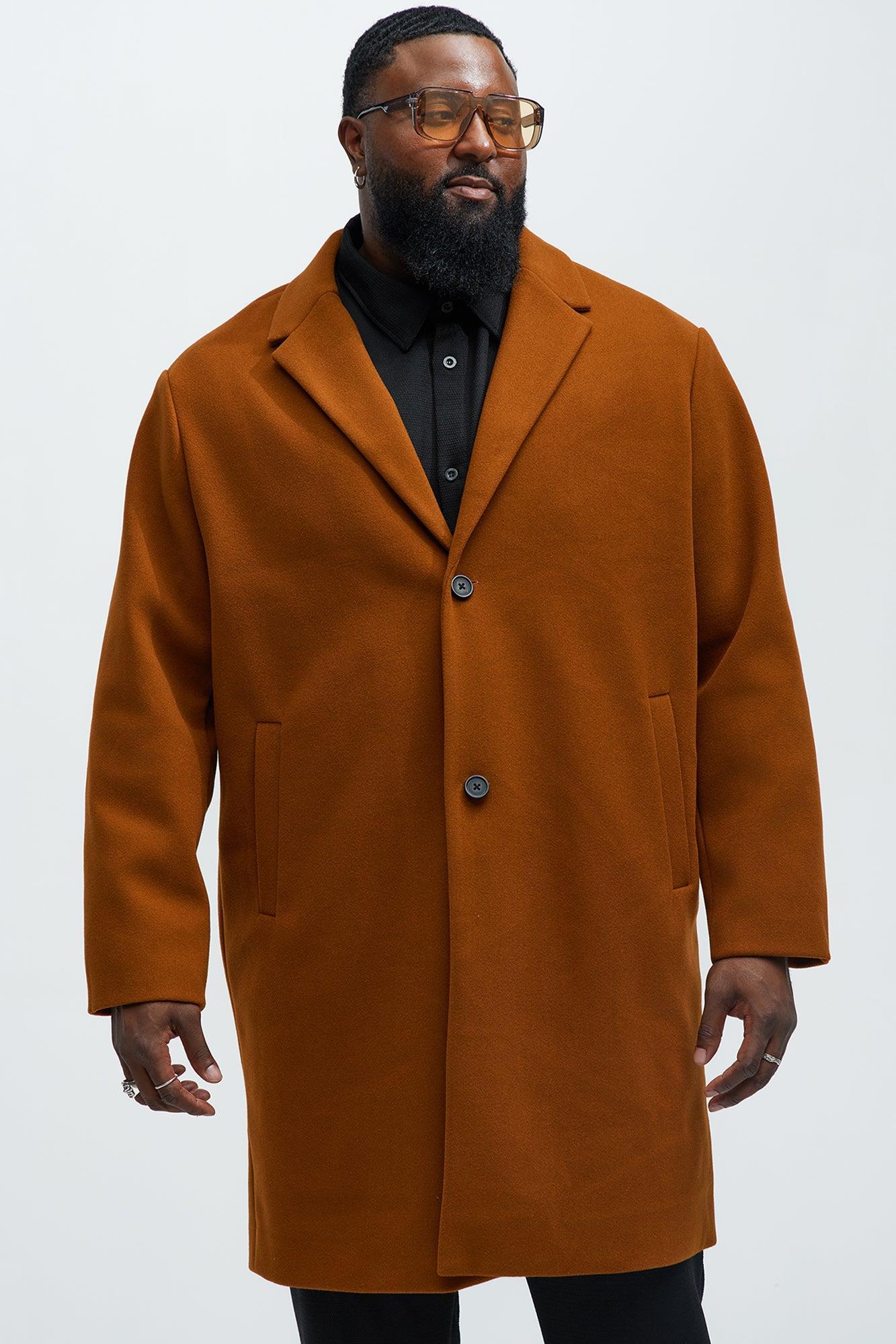 Tomsk Wool Long Coat - Brown Male Product Image