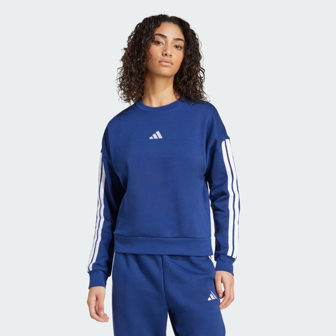 adidas Essentials 3-Stripes Fleece Sweatshirt Black M Womens Product Image