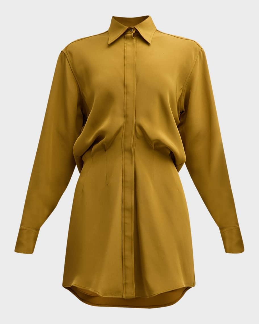 The Vera Silk Crepe Mini Shirtdress Product Image