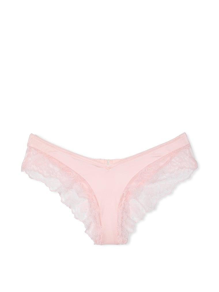 Rose Lace-Trim High-Leg Cheeky Panty Product Image