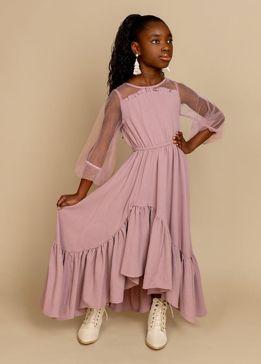 Jespyr Dress in Dusty Mauve Girls Product Image