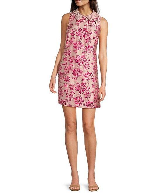 Lilly Pulitzer Kelliana Floral Brocade Point Collar Sleeveless Shift Dress Product Image