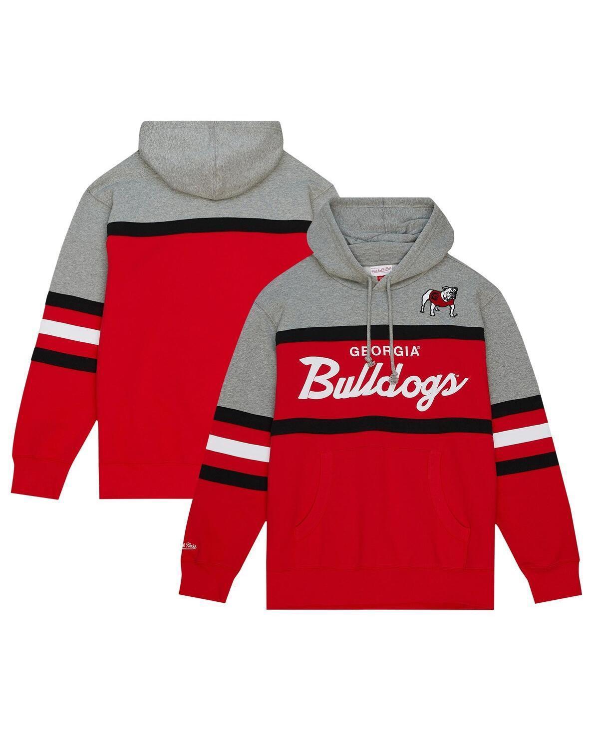 Men's Mitchell & Ness  Red Georgia Bulldogs Head Coach Pullover Hoodie, Size: Medium Product Image