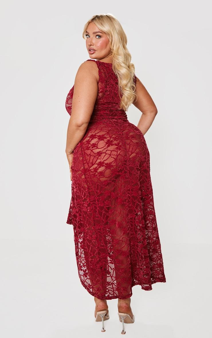 Plus Red Lace Midaxi Dress Product Image