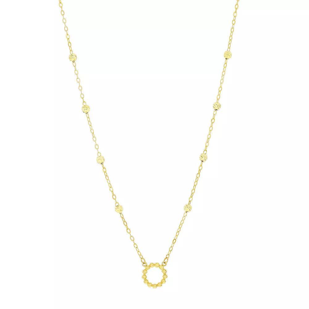 Divine Gold 14k Gold Circle Beaded Necklace, Women's, Size: 16-18" ADJ Product Image