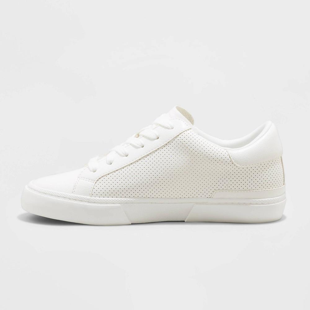 Womens Maddison Sneakers with Memory Foam Insole - A New Day White 10: Lace Up, Faux Leather, Cushioned, Medium Width Product Image