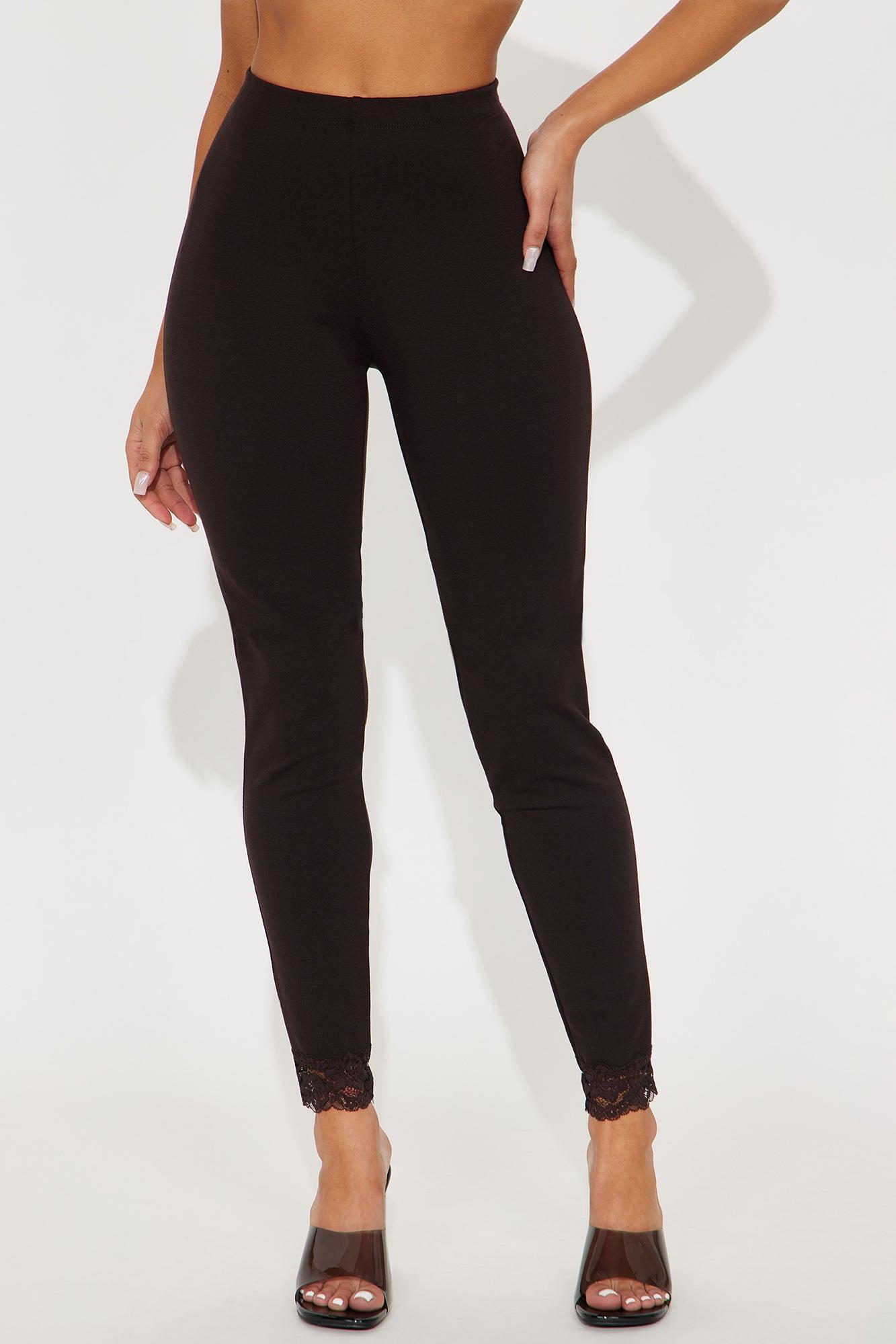 Trina Lace Trim Legging - Chocolate Product Image