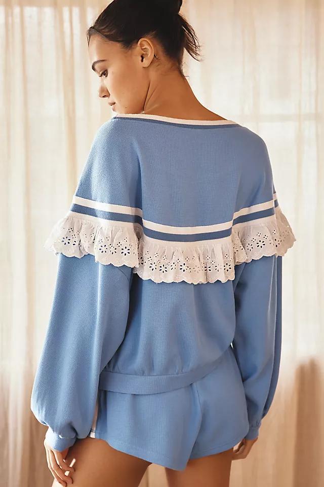 By Anthropologie Ruffle Sweatshirt Product Image