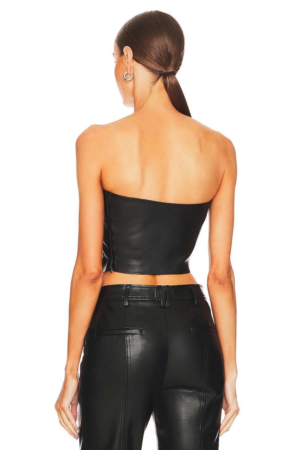 Susana Monaco Faux Leather Cropped Tube Top Product Image