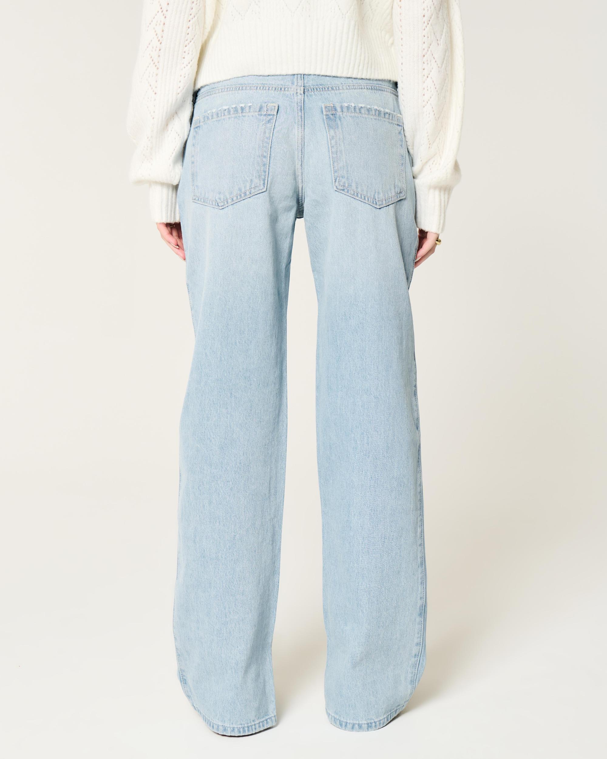Low-Rise Light Wash Loose Jeans Product Image