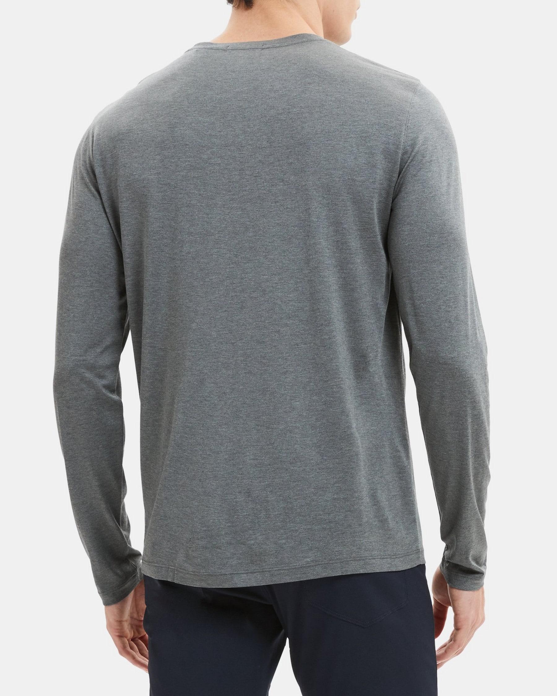 Crewneck Long-Sleeve Tee in Silk-Cotton Product Image