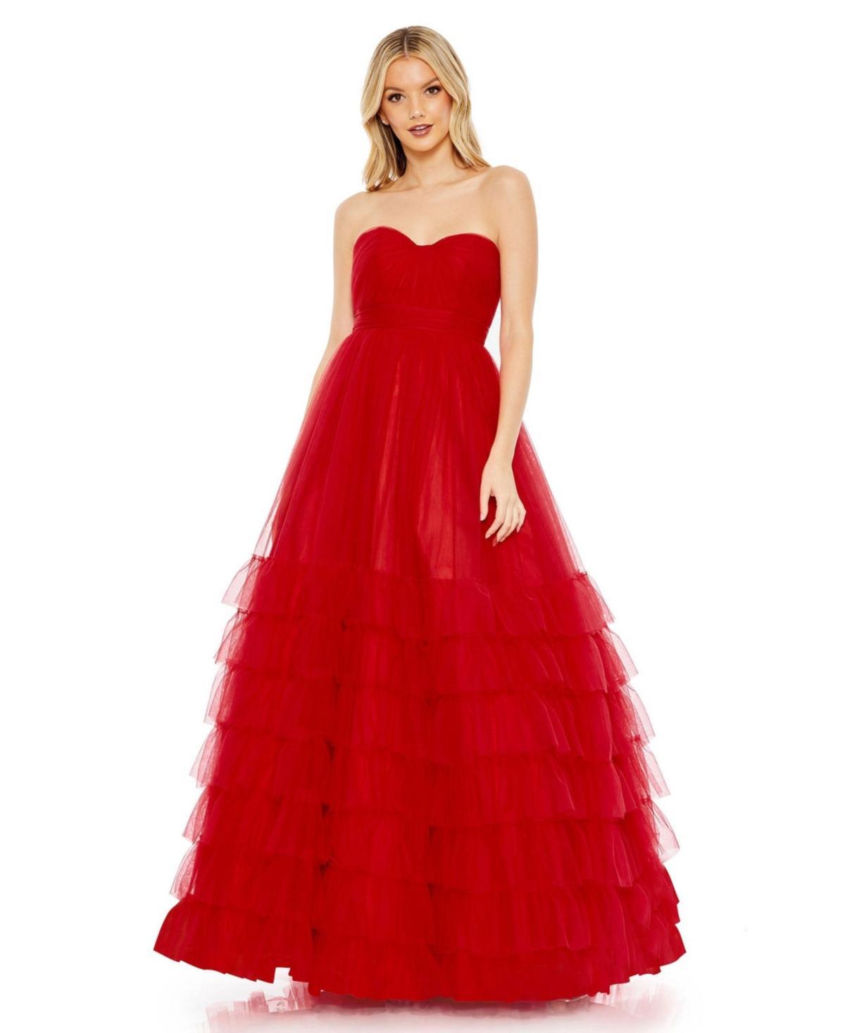 Womens Bustier Tulle Tiered Ballgown Product Image