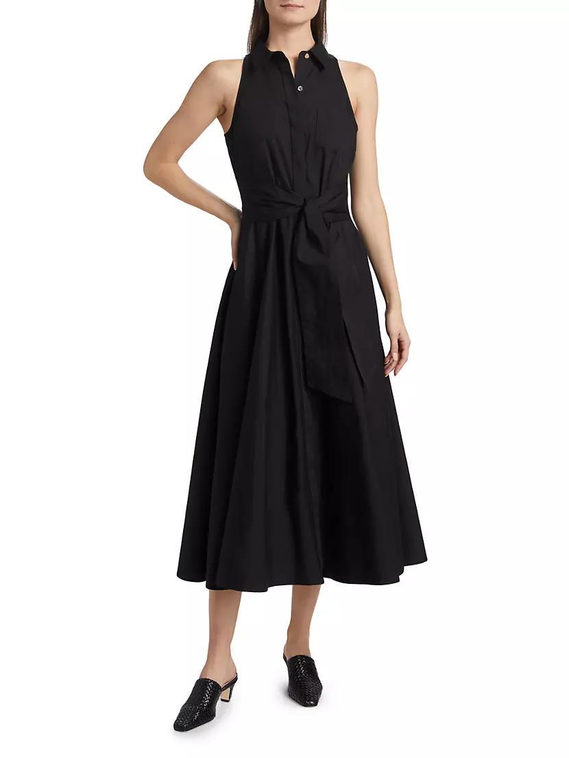 Chelsea Stretch-Cotton Poplin Tie-Waist Shirtdress Product Image