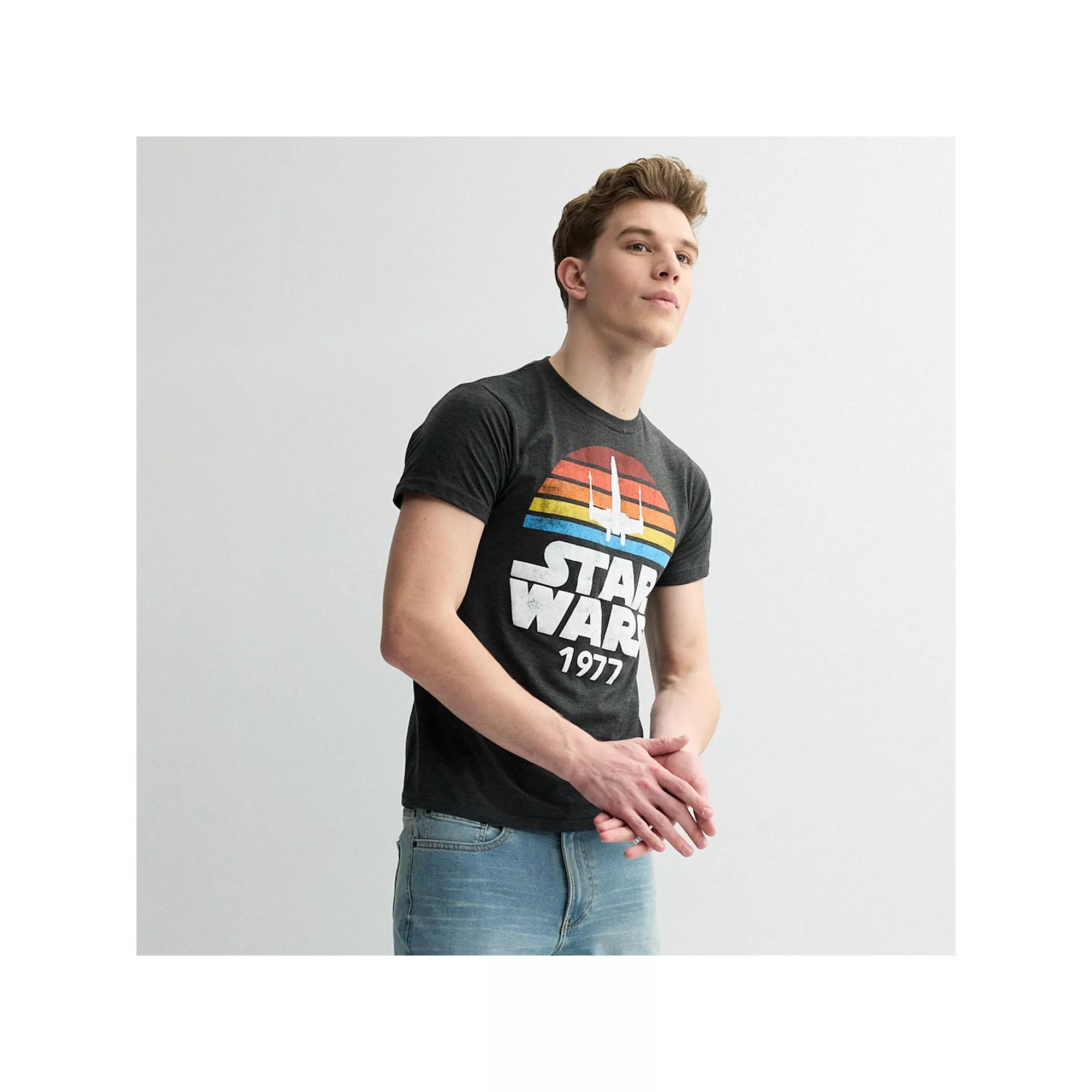 Men's Star Wars Vintage Logo Tee, Size: Medium, Grey Heather Product Image