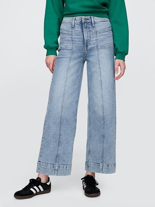 High Rise Stride Wide-Leg Ankle Jeans Product Image