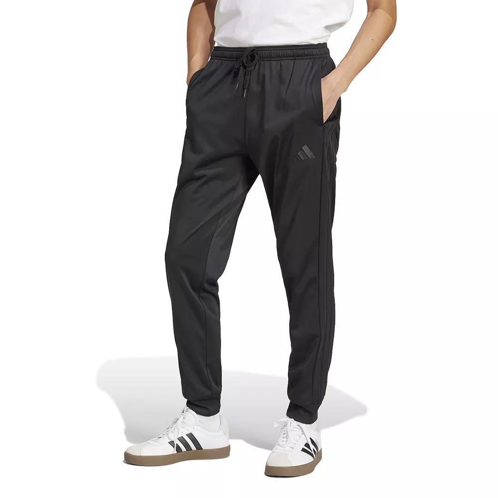 Men's adidas 3-Stripes Tricot Tapered Track Pants, Size: Small, Black Black Product Image
