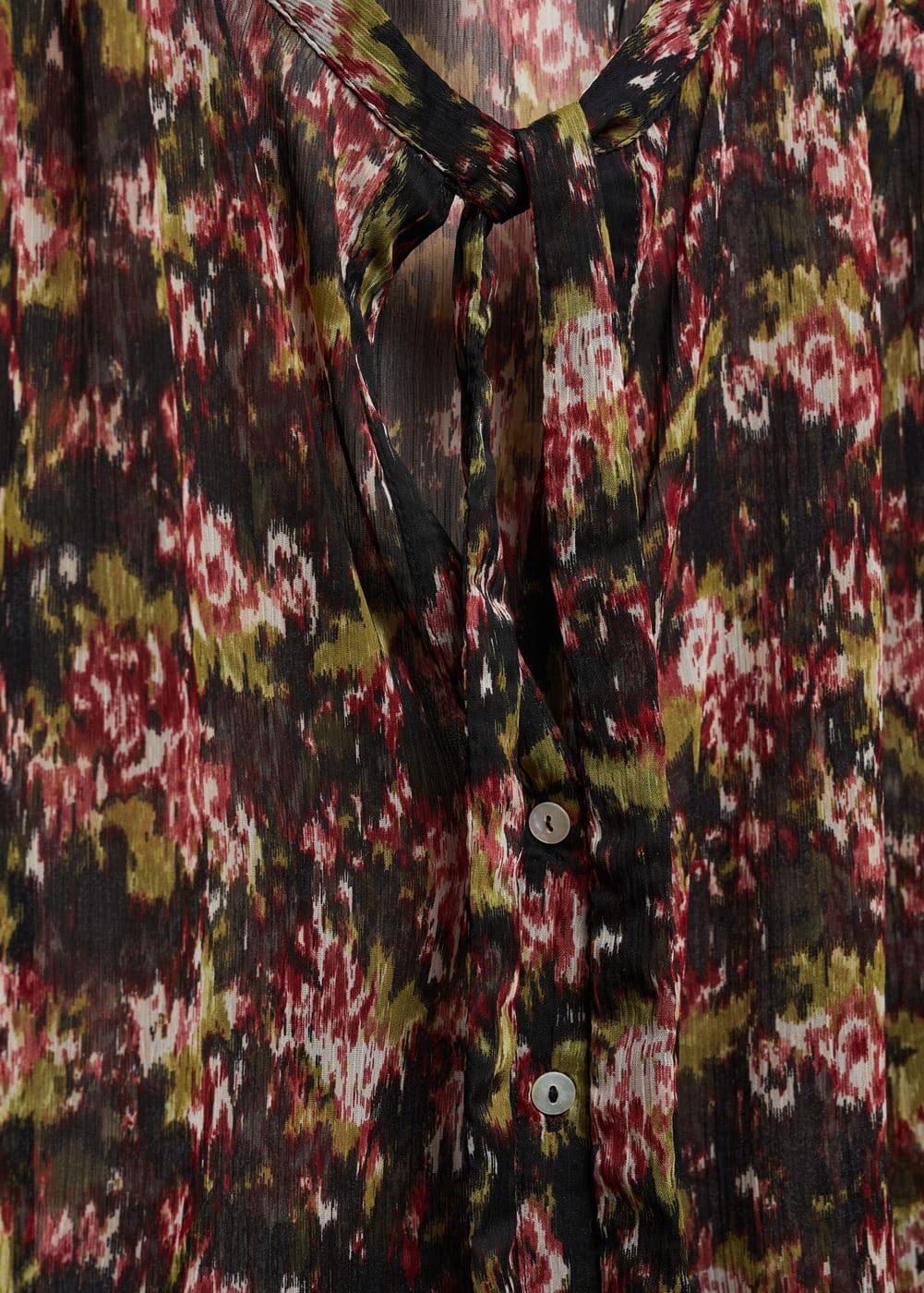 Mango Womens Bow Printed Blouse Product Image