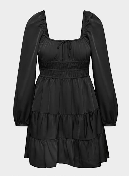 martine satin longsleeve dress Product Image