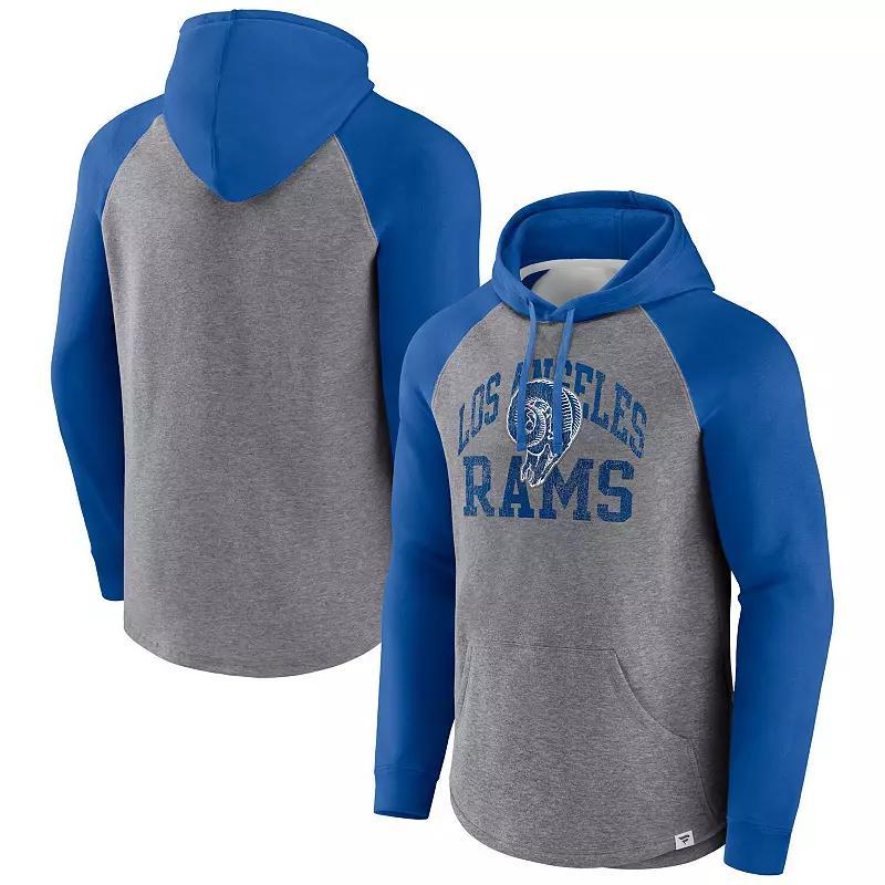 Men's Fanatics Branded Heather Gray Los Angeles Rams Favorite Arch Raglan Pullover Hoodie, Size: Medium, Grey Product Image