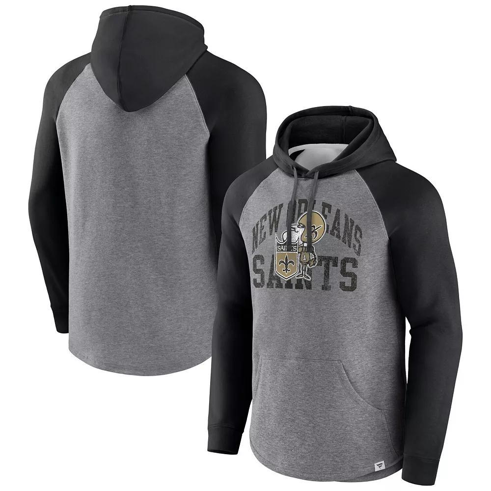 Men's Fanatics Branded Heather Gray New Orleans Saints Favorite Arch Raglan Pullover Hoodie, Size: XL, Grey Product Image