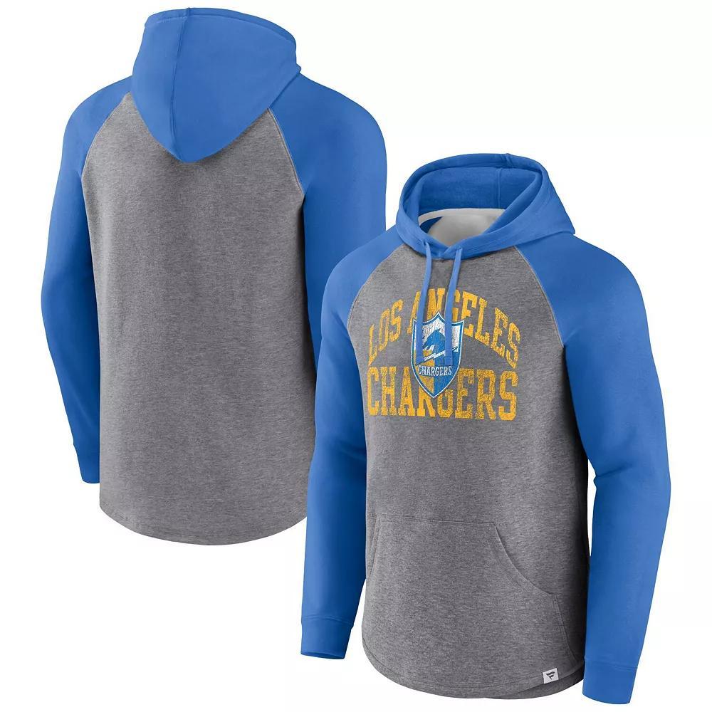 Men's Fanatics Branded Heather Gray Los Angeles Rams Favorite Arch Raglan Pullover Hoodie, Size: Medium, Grey Product Image