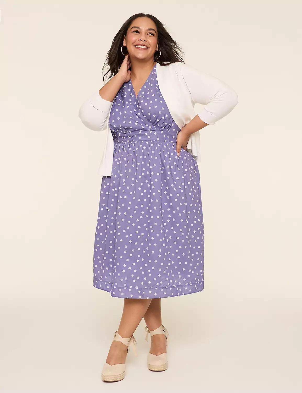 Sleeveless Surplice-Neck Midi Dress Product Image