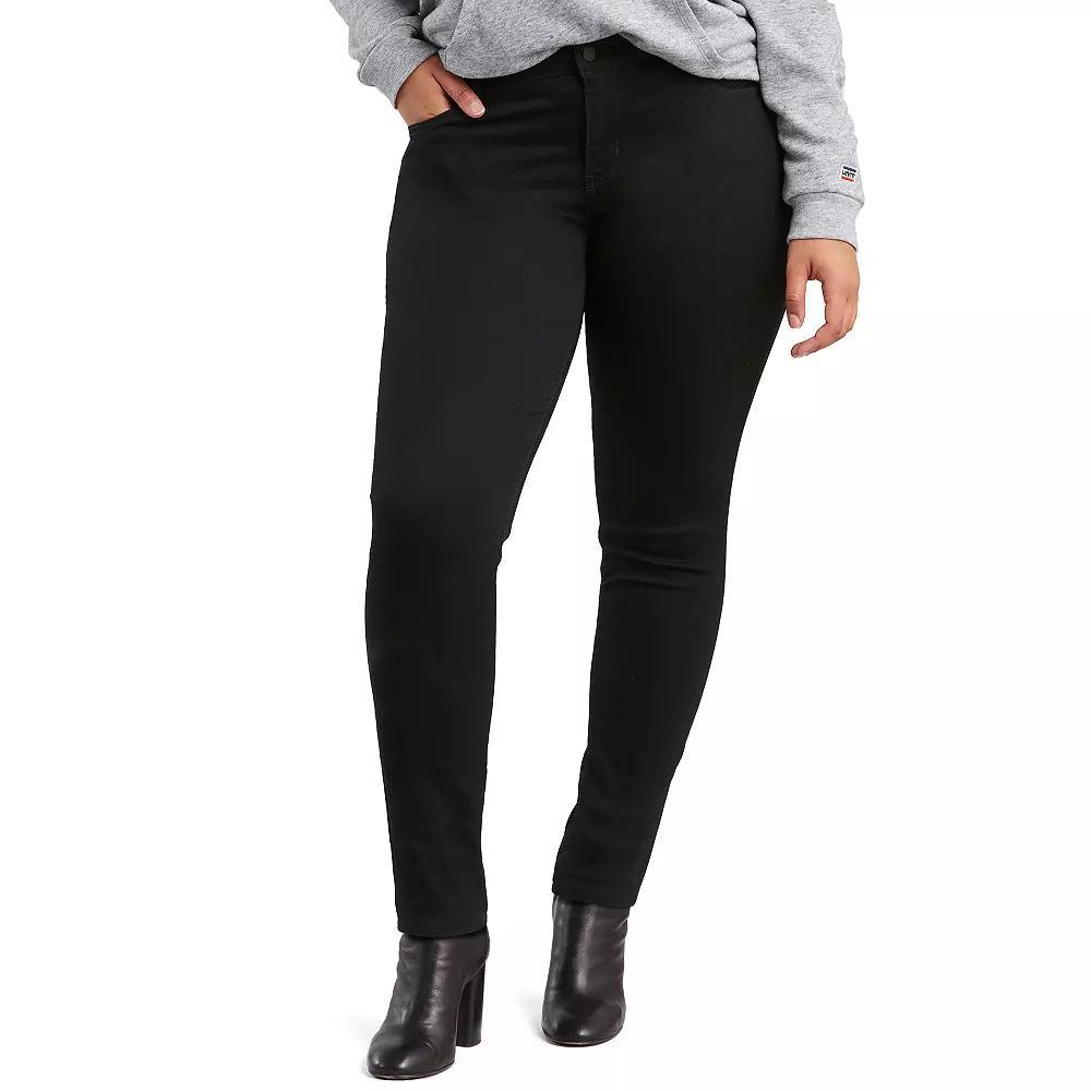 Plus Size Levis 711 Skinny Jeans, Womens Blackened Grey Product Image